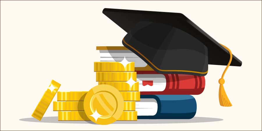 Scholarship feature image cap books money